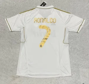 Camisa Retro Real Madrid branca e Dourada com nome Ronaldo - 7
