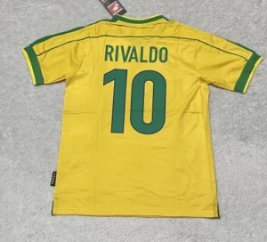 Camisa Retro Brasil 1998 Com nome Rivaldo