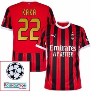 AC Milan Kaká 22 Home Fan Jersey 2024/25 Patches UCL UEFA Foundation (Official Printing)