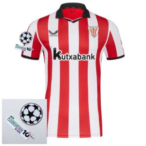Athletic Club Home Fan Jersey 2025/26 Patches UCL + 10th Anniversary UEFA Foundation