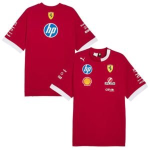 Scuderia Ferrari 2025 Team Oversized T-Shirt - Dark Red Formula 1 F1 Formula One